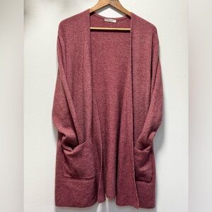 Madewell CASHMERE Open Front Cardigan - Deep Rose